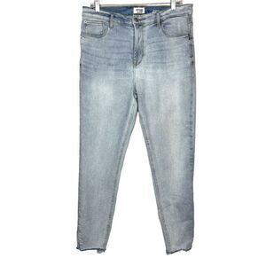 Kensie Size 14 Jeans High Rise Kelsey Skinny Light Wash Ankle Cropped